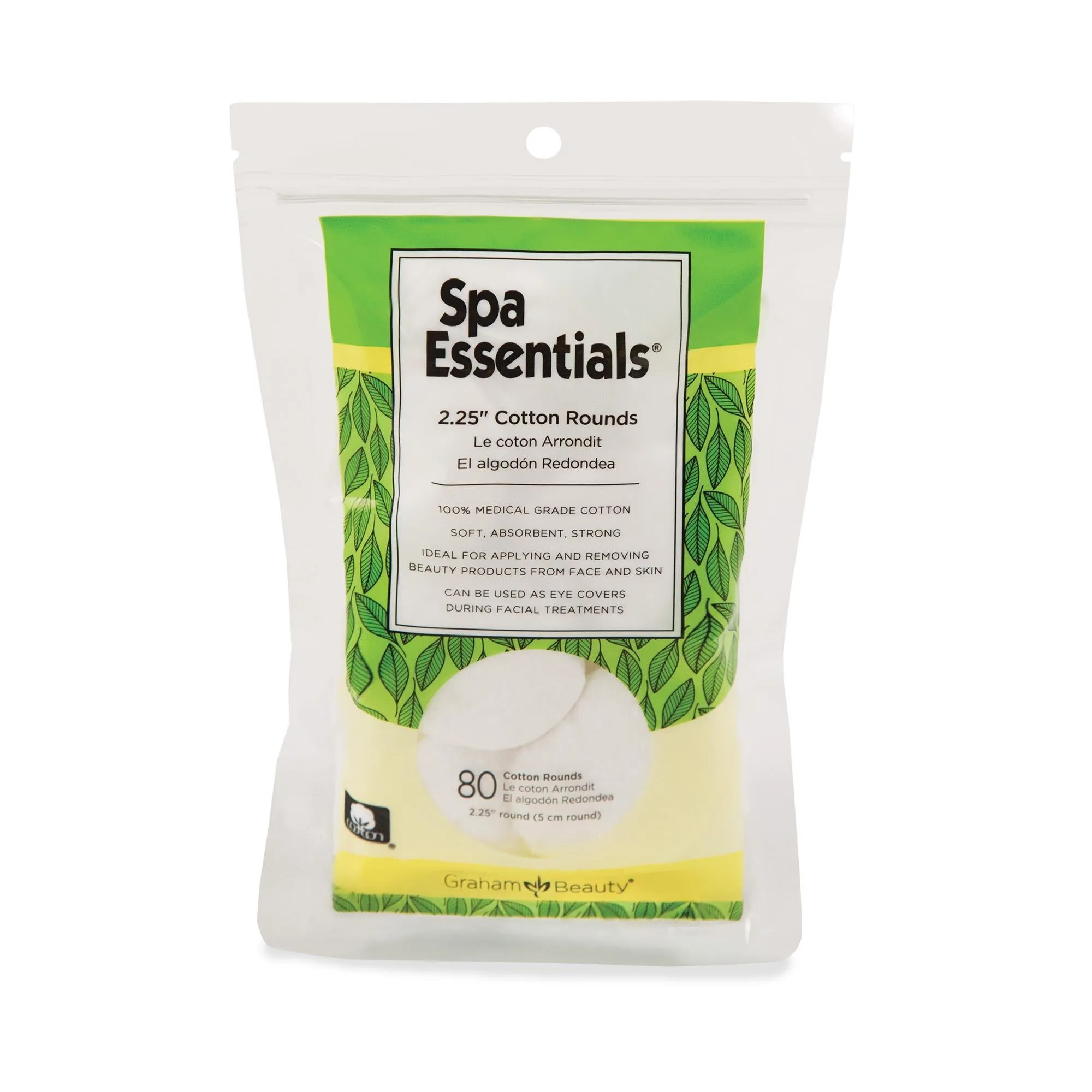 Spa Essentials Round Cotton Pads, 80 ct
