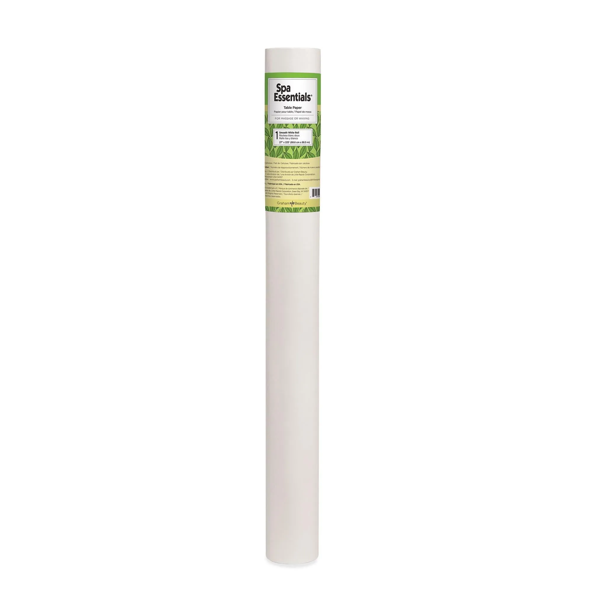 Spa Essentials Table Paper, Waxing, White, 27" x 225', 1 ct