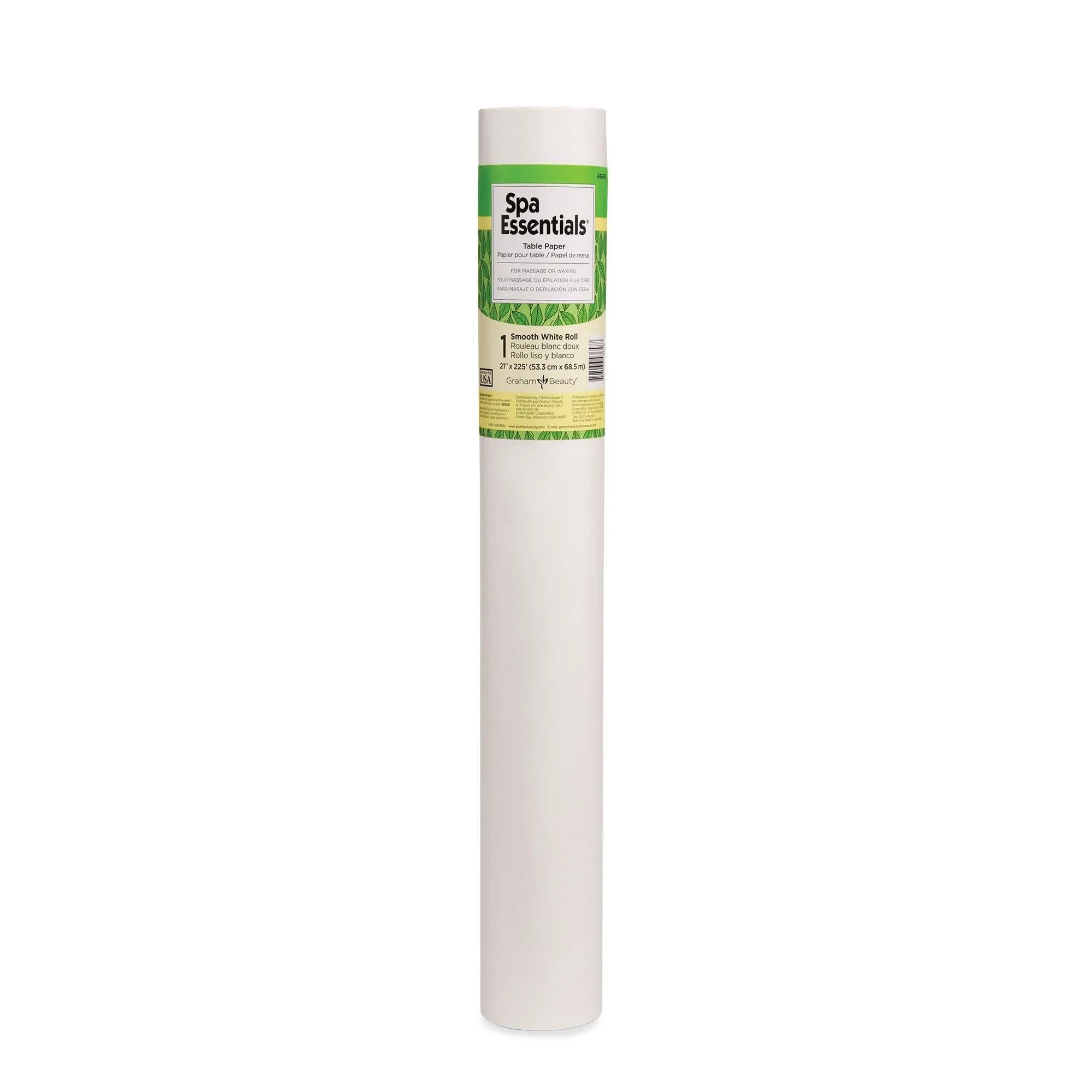 Spa Essentials Table Paper, White, 21" x 225', 1 ct