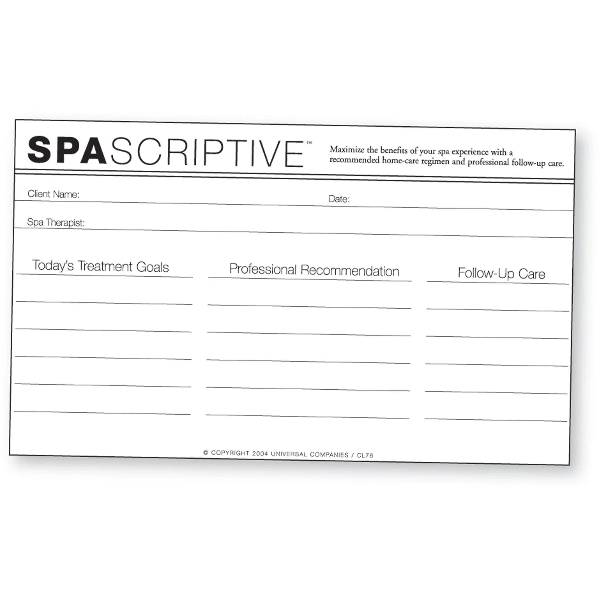 Spa Prescription Pad / Landscape