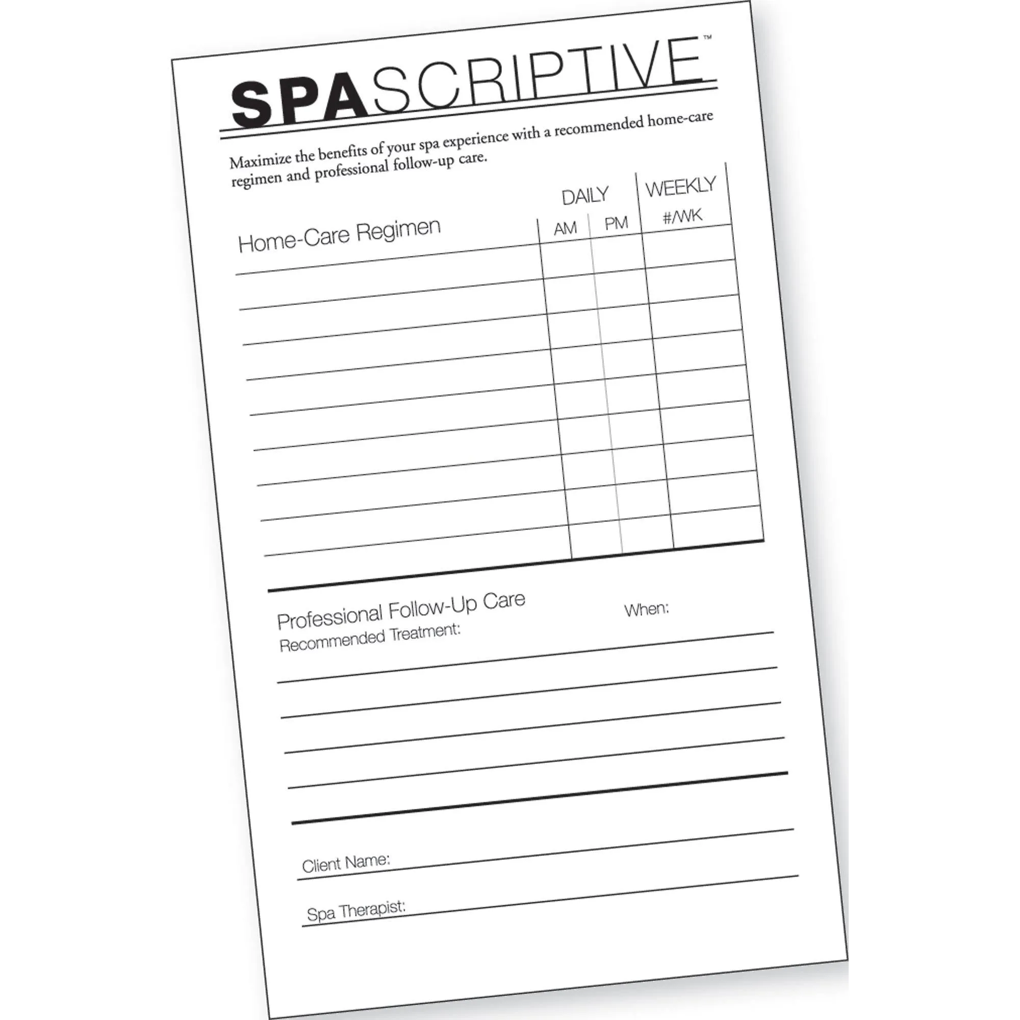 Spa Prescription Pad / Portrait