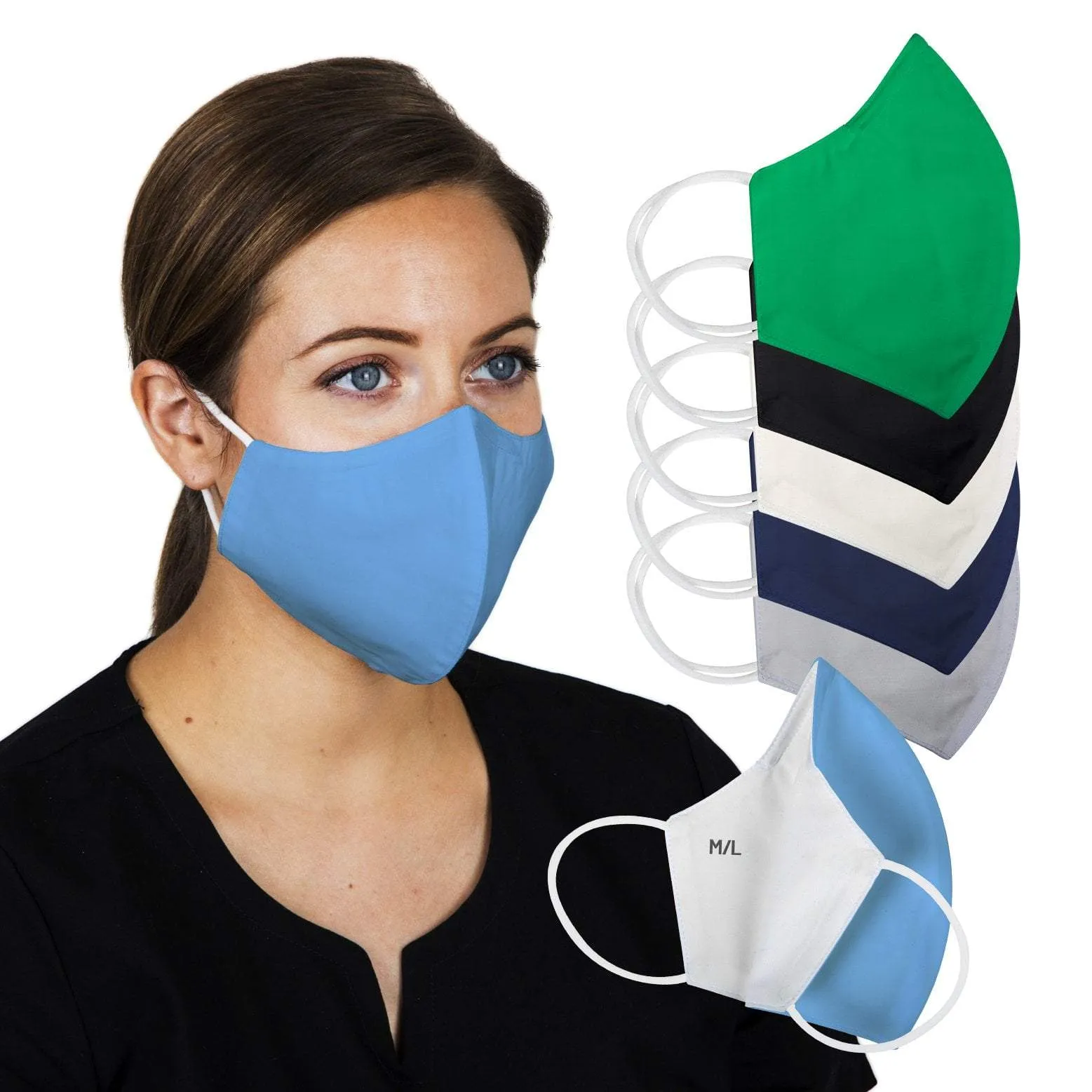 Sposh 3-Layer Premium Earloop Face Mask, 5 Pack