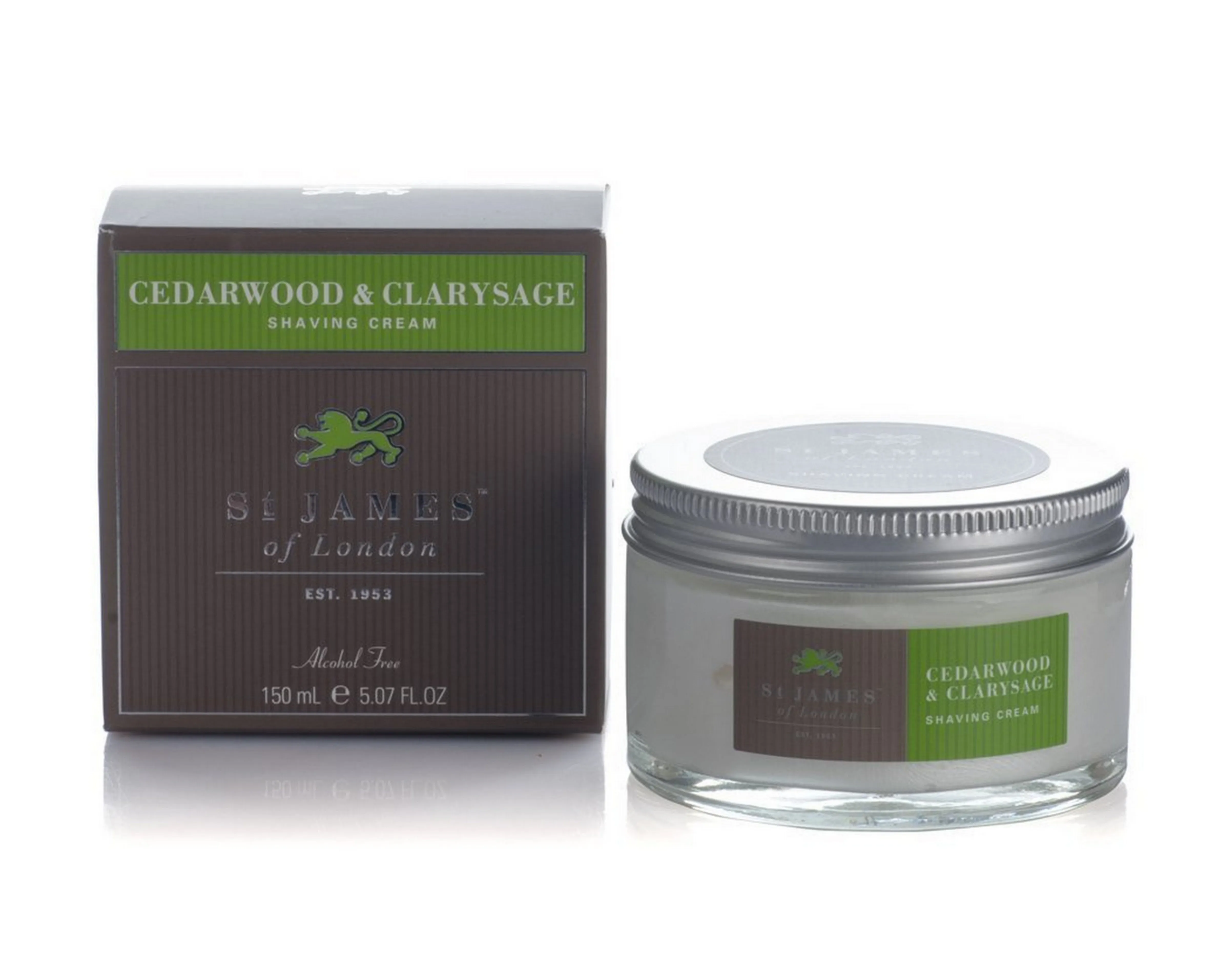 St James of London Shave Cream Jar, Cedarwood & Clarysage, 5.07 Fl Oz