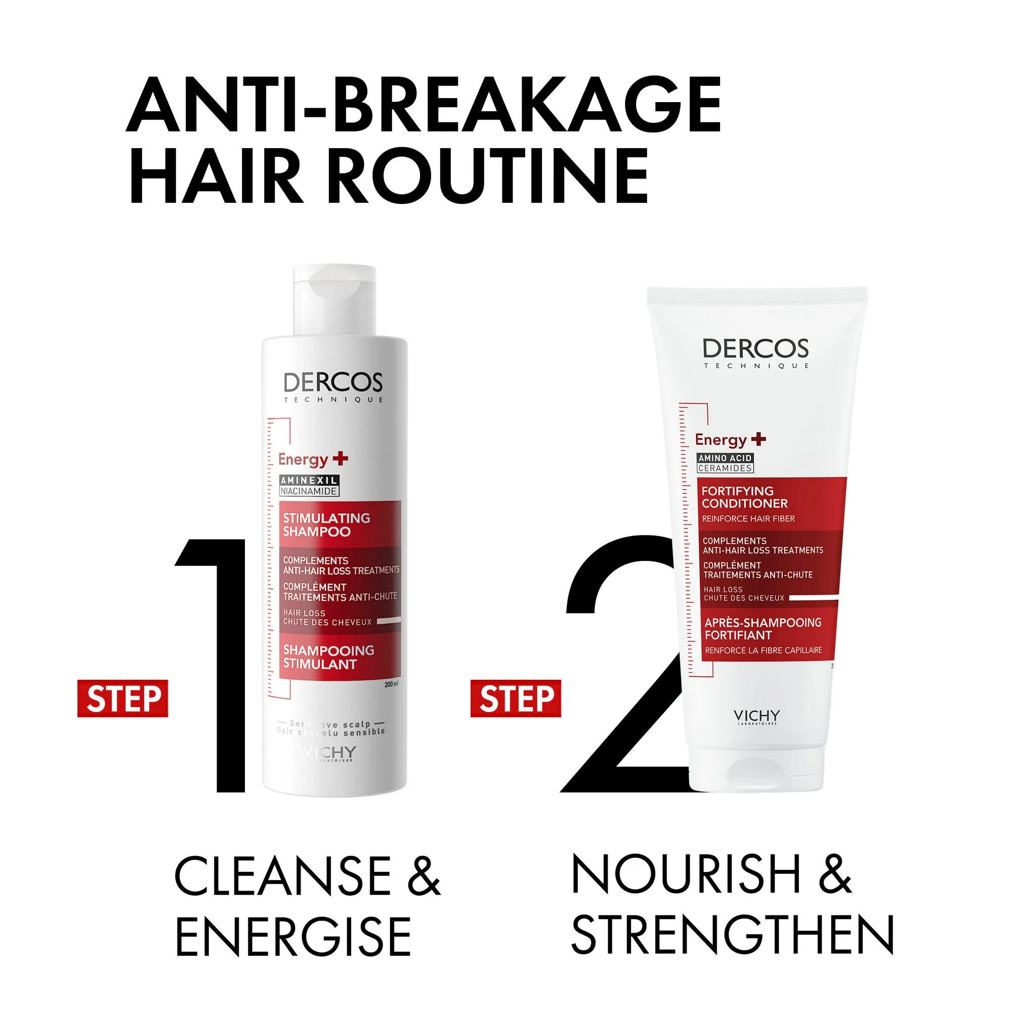 Vichy Dercos Energy  Fortifying Conditioner for Hair Loss Due to Breakage 200ml